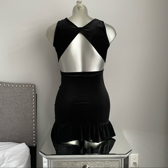 Saints Mini Open Back Black Dress Fitted Medium - Picture 2 of 10